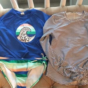 Girls size 14 Swimsuits Rashguard set